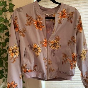Floral Lilac Bomber Jacket